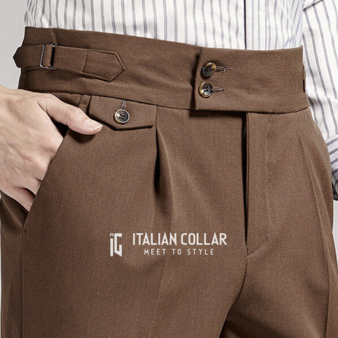 Coffee Flap Signature Gurkha Pants By Italian Collar