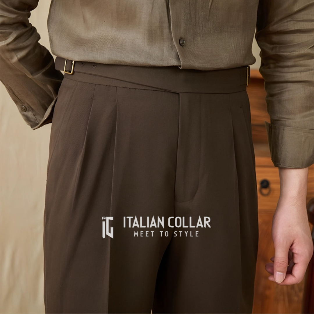 Coffee Classic Short Gurkha Pants By Italian Collar