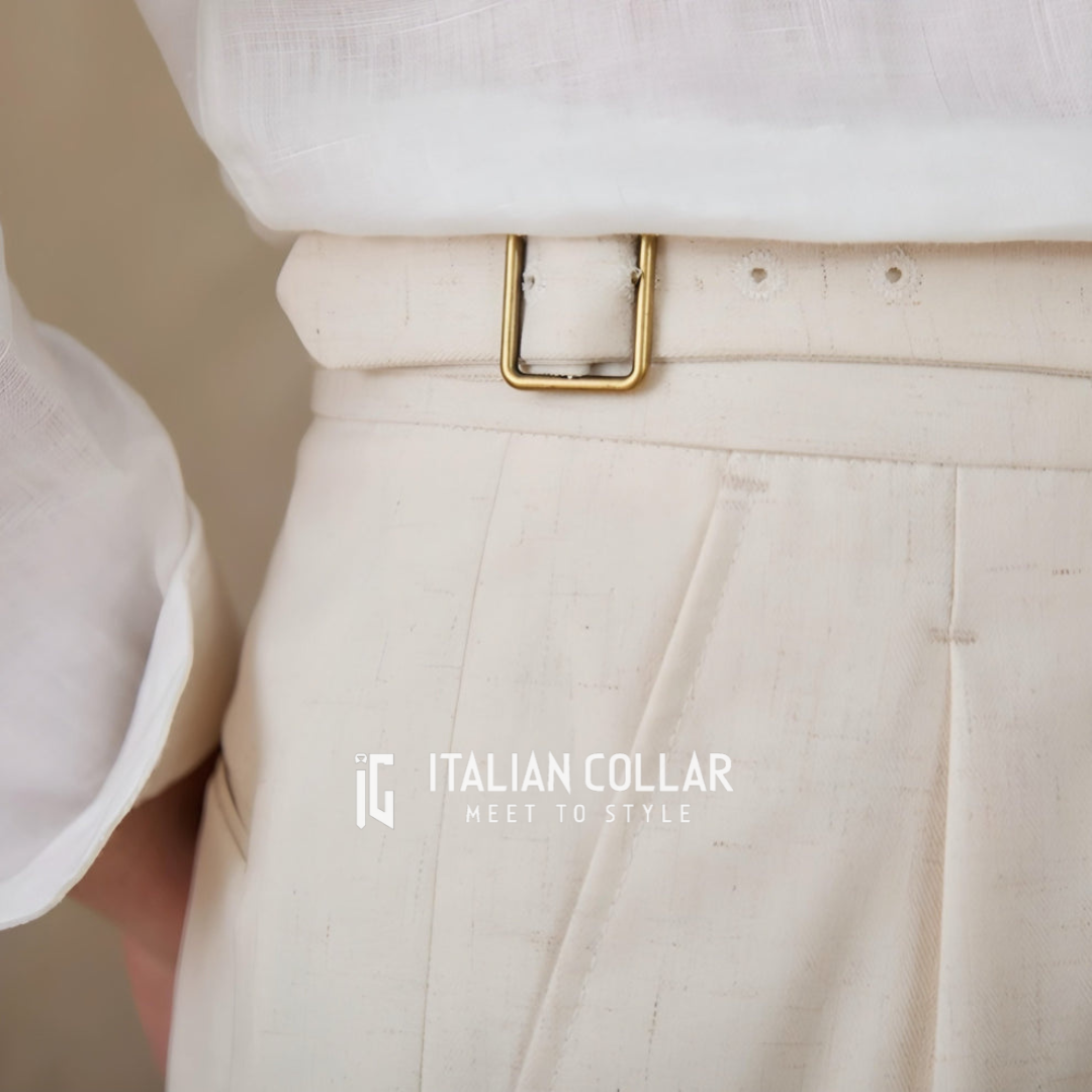 Off White Short Gurkha Pants By Italian Collar