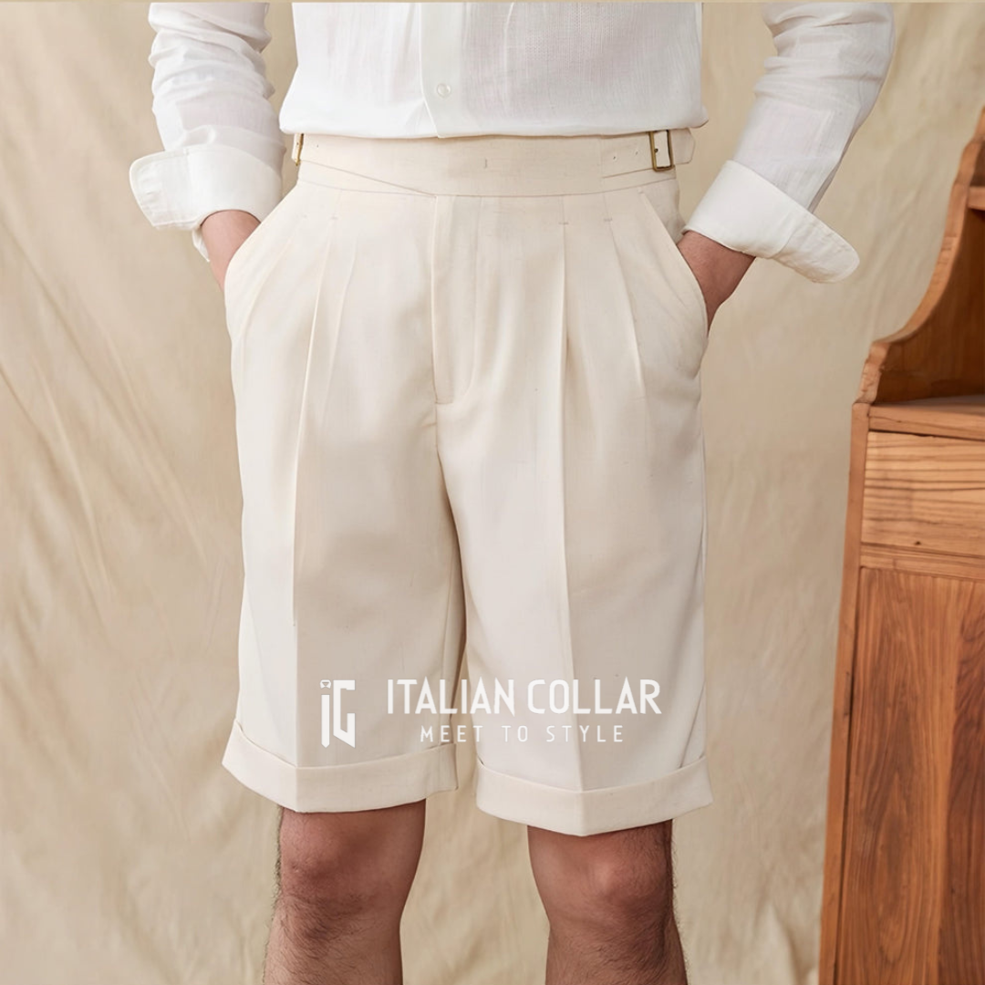 Off White Short Gurkha Pants By Italian Collar
