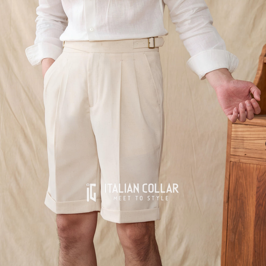 Off White Short Gurkha Pants By Italian Collar