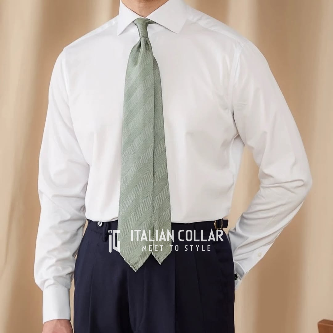 White French Vintage Shirts By Italian Collar