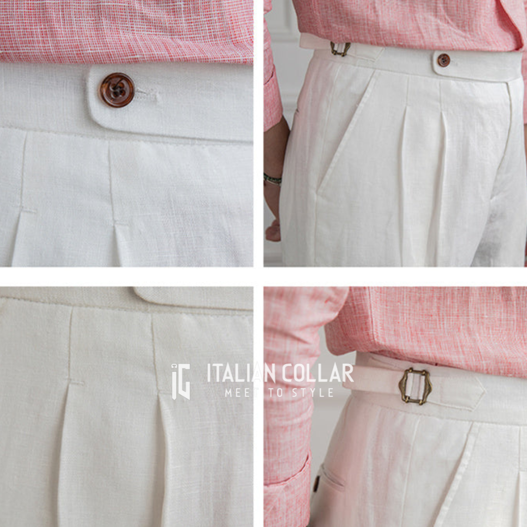 White Short Gurkha Pants By Italian Collar
