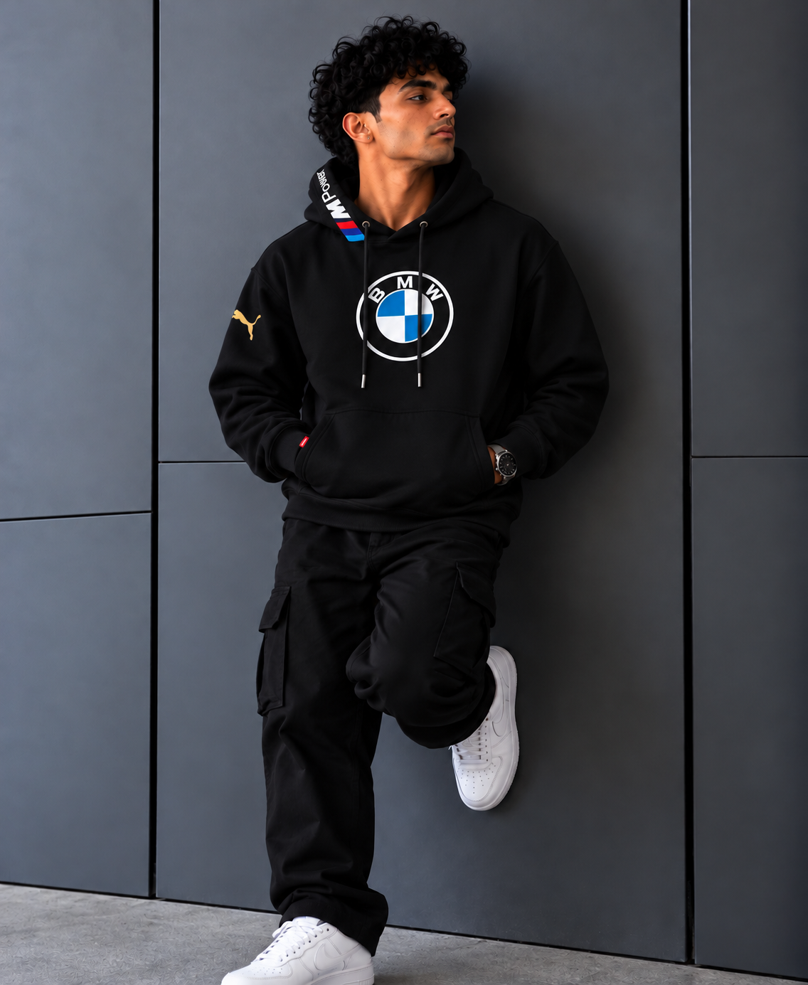 BMW M Power Logo Black Motorsport Hoodie