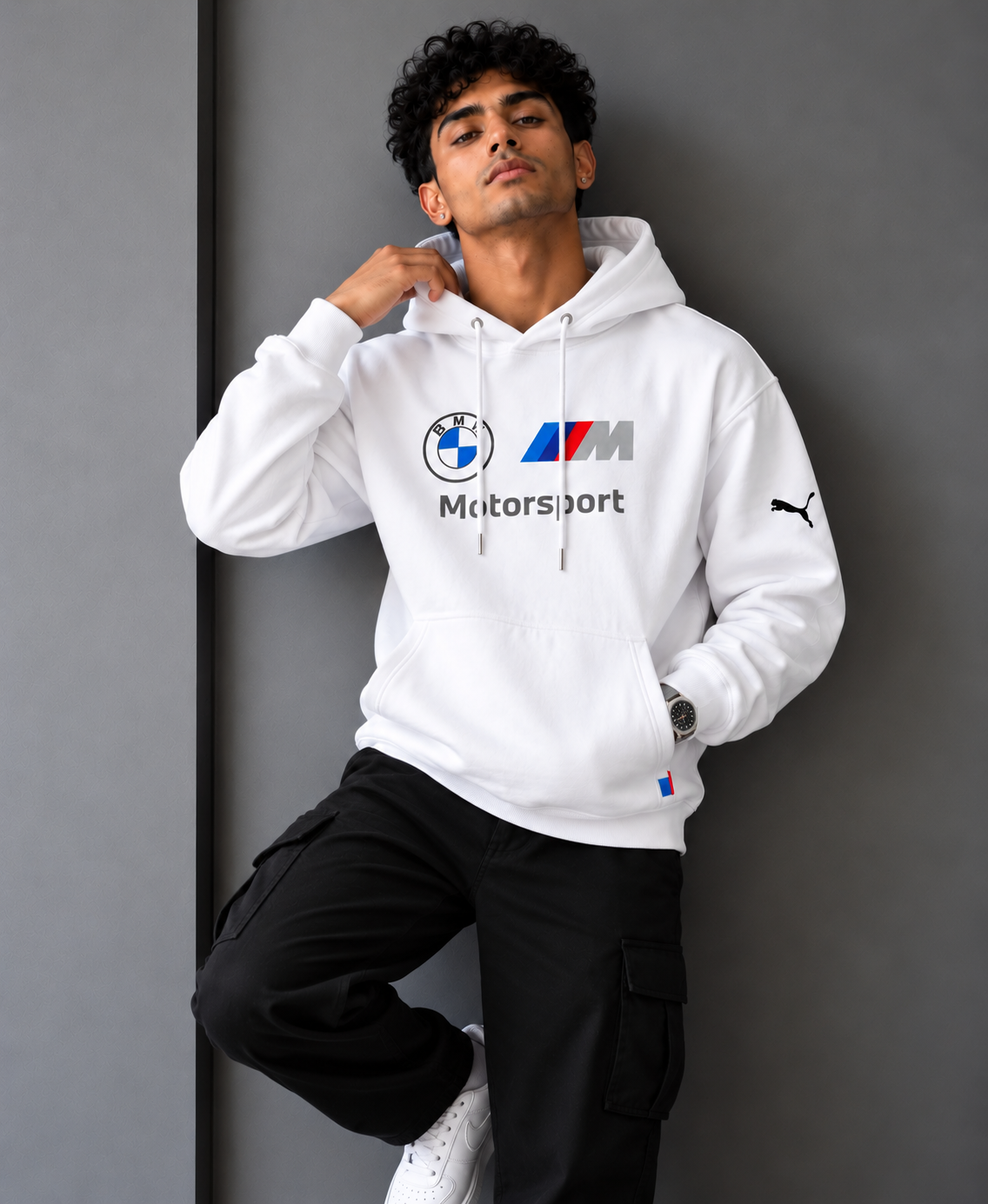 BMW M RACE Inspired Oversized Hoodie White