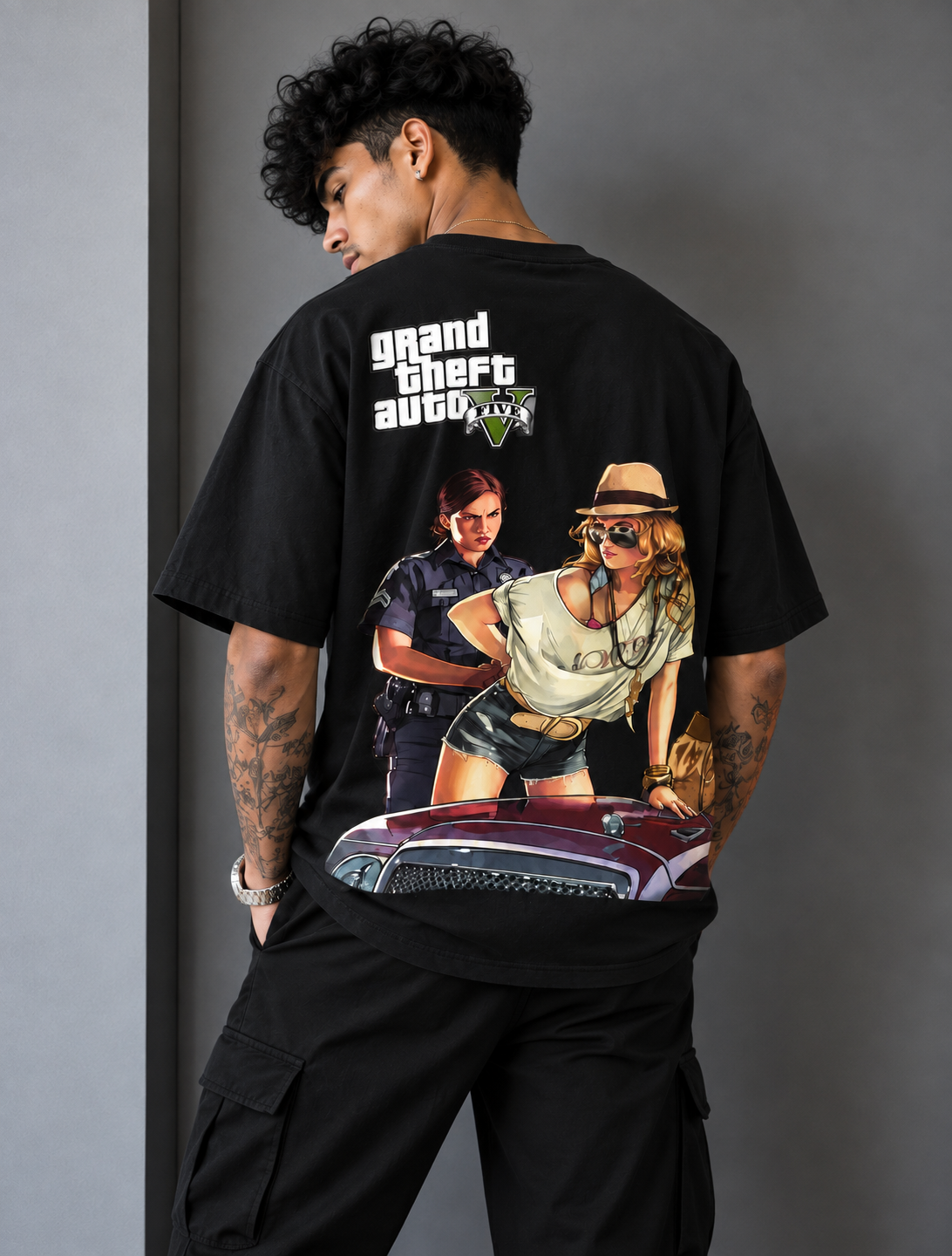 Grand Theft Auto Inspired Graphic Oversized T-Shirt