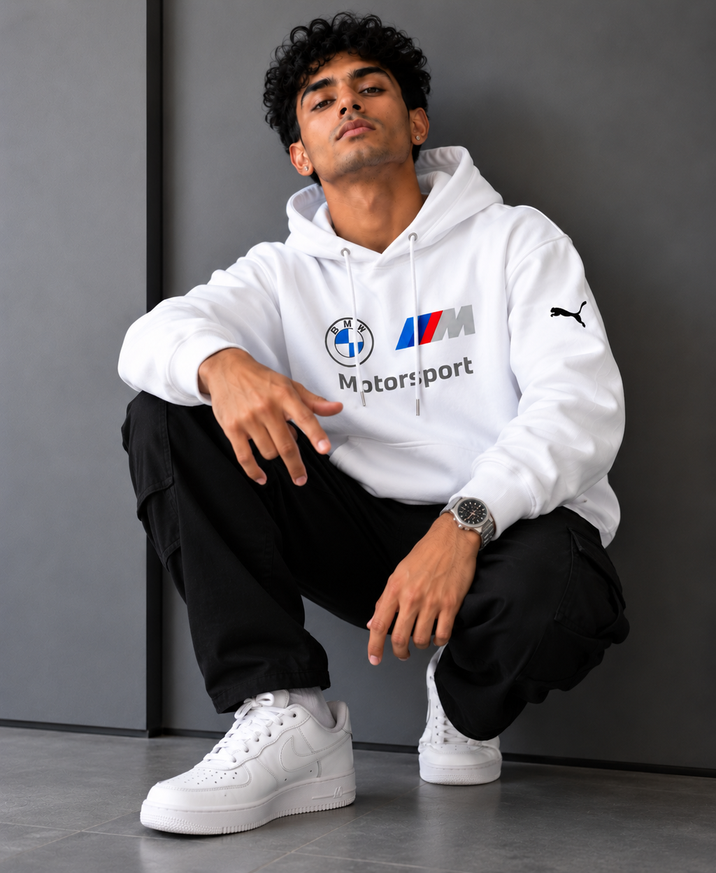 BMW M RACE Inspired Oversized Hoodie White