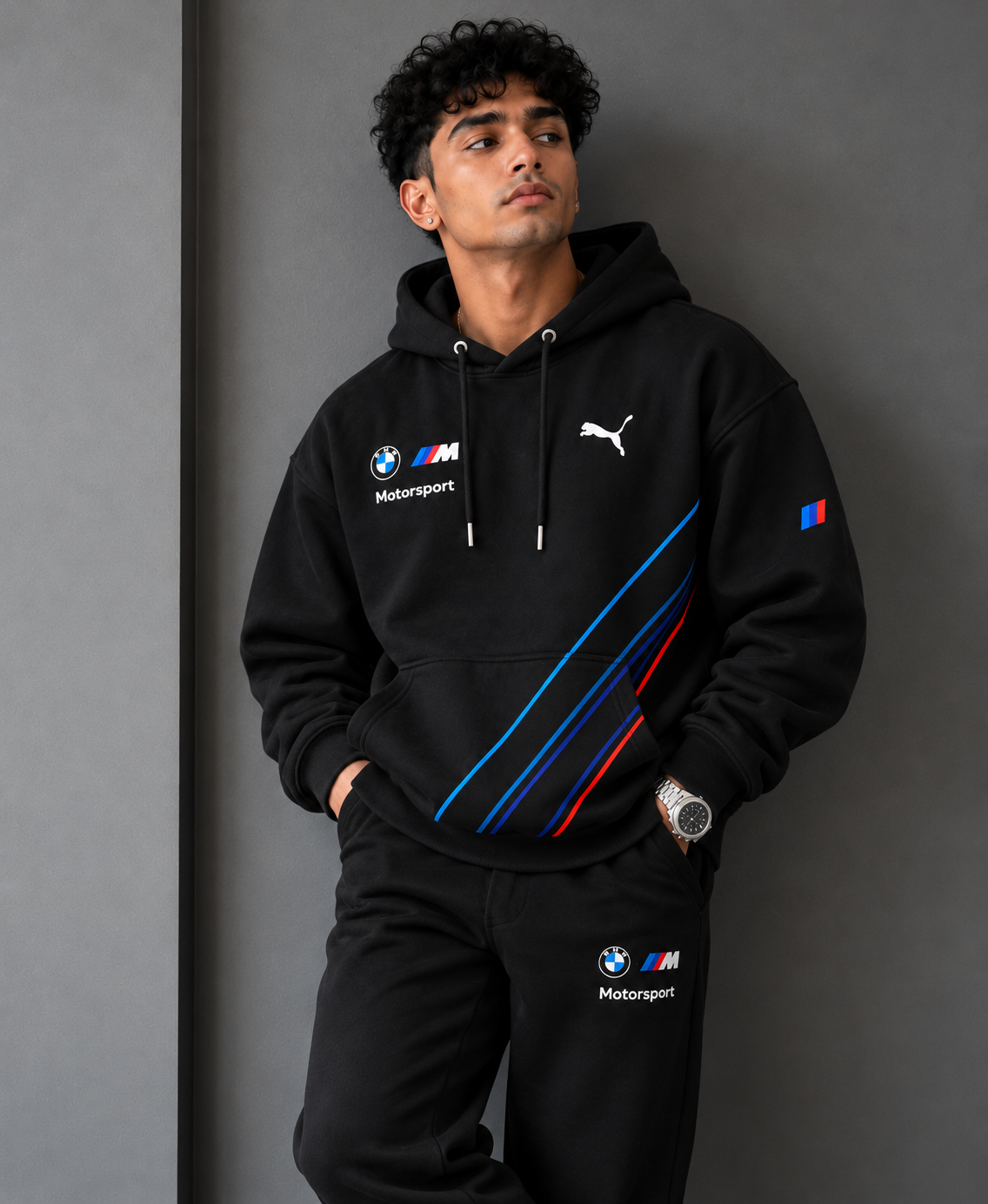 BMW Shadow Apex Motorsport Inspired Black Oversized Hoodie