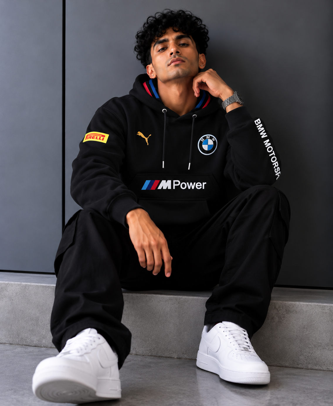 BMW M Power Motorsport Black Graphic Hoodie