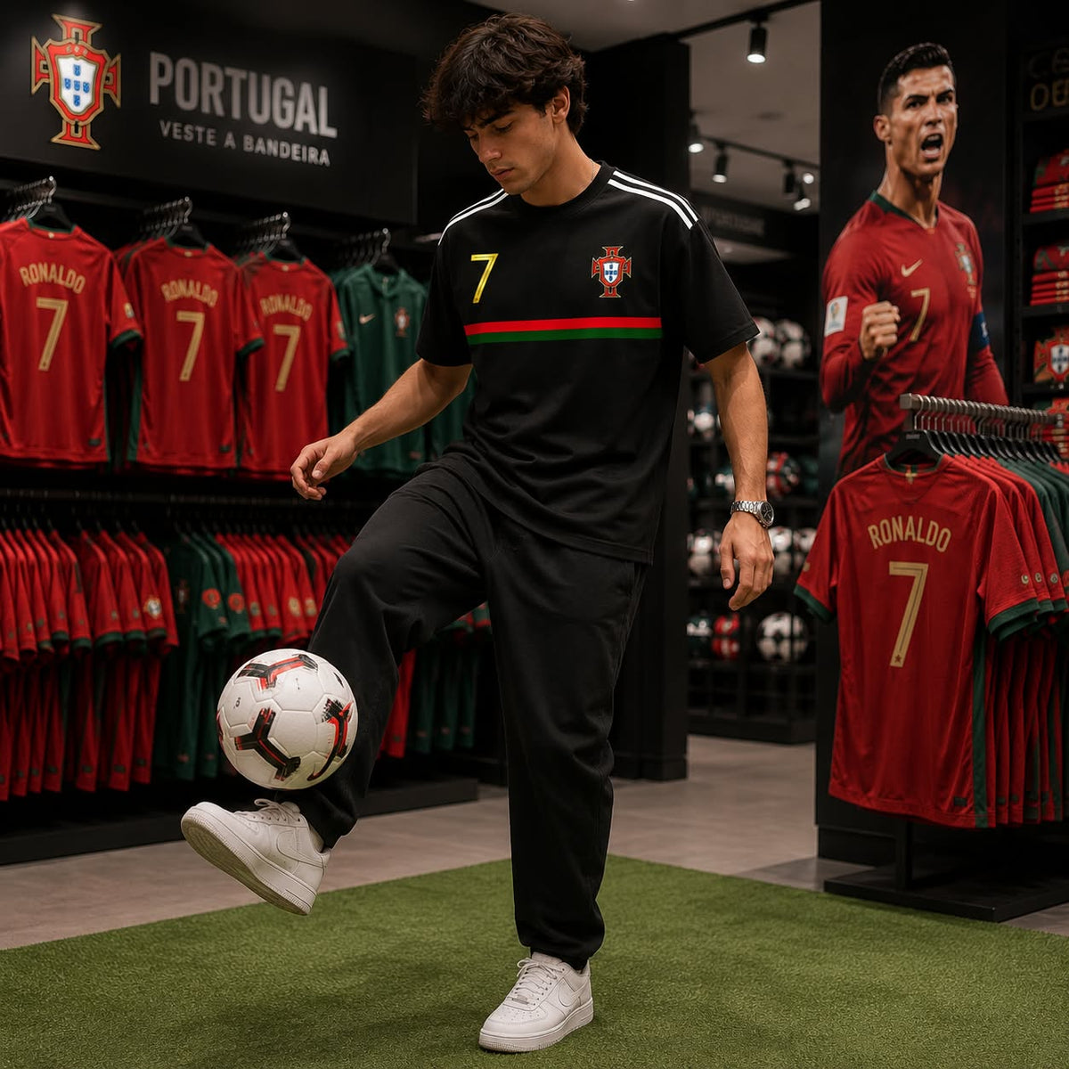 CR7 Icons Oversized Graphic T-Shirt – Black