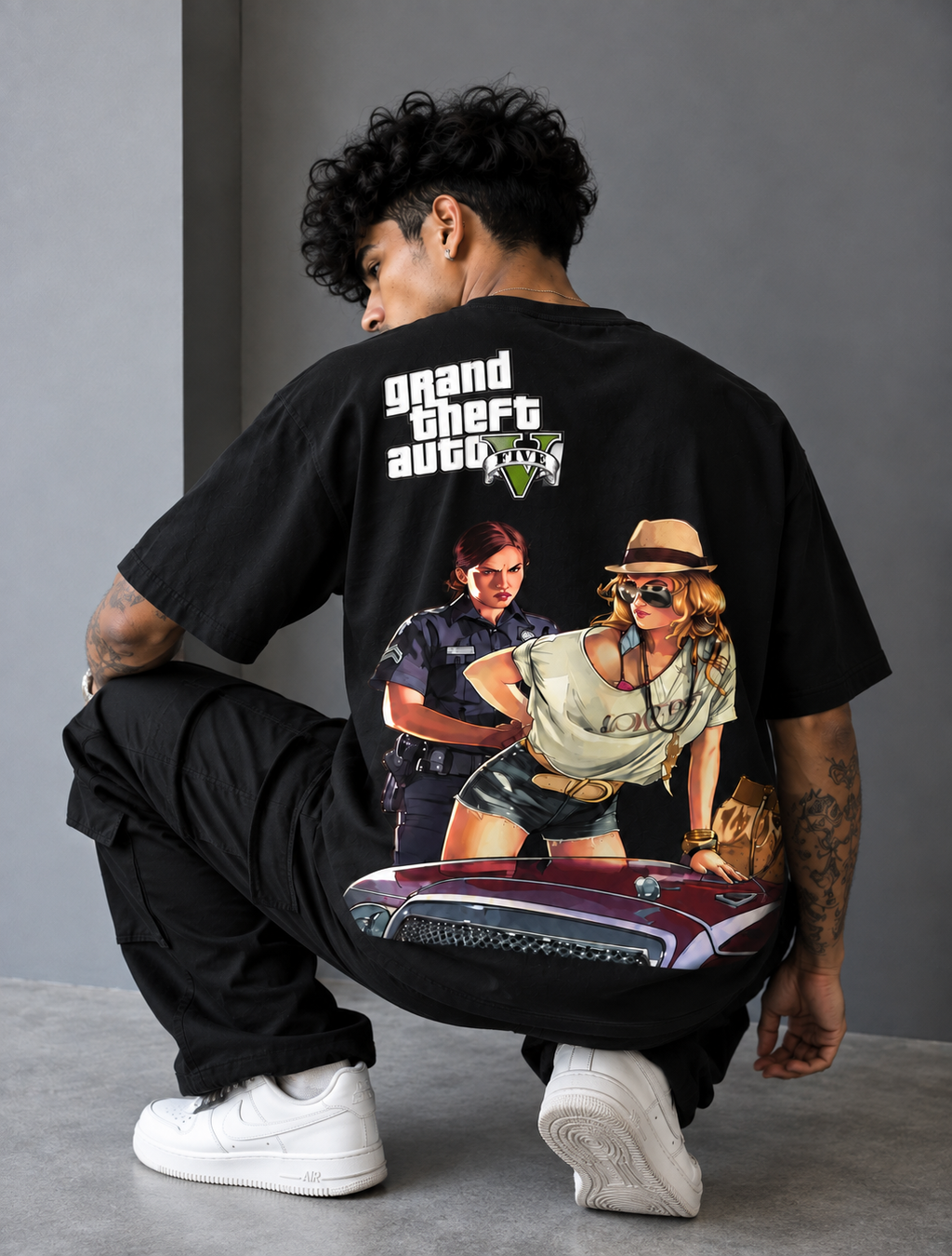 Grand Theft Auto Inspired Graphic Oversized T-Shirt
