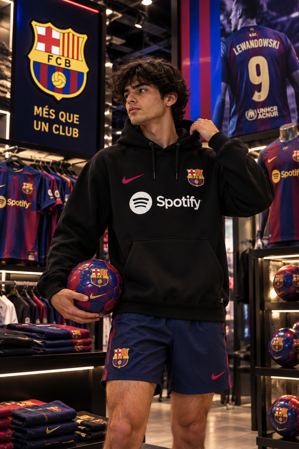 Barcelona Black Football Hoodie
