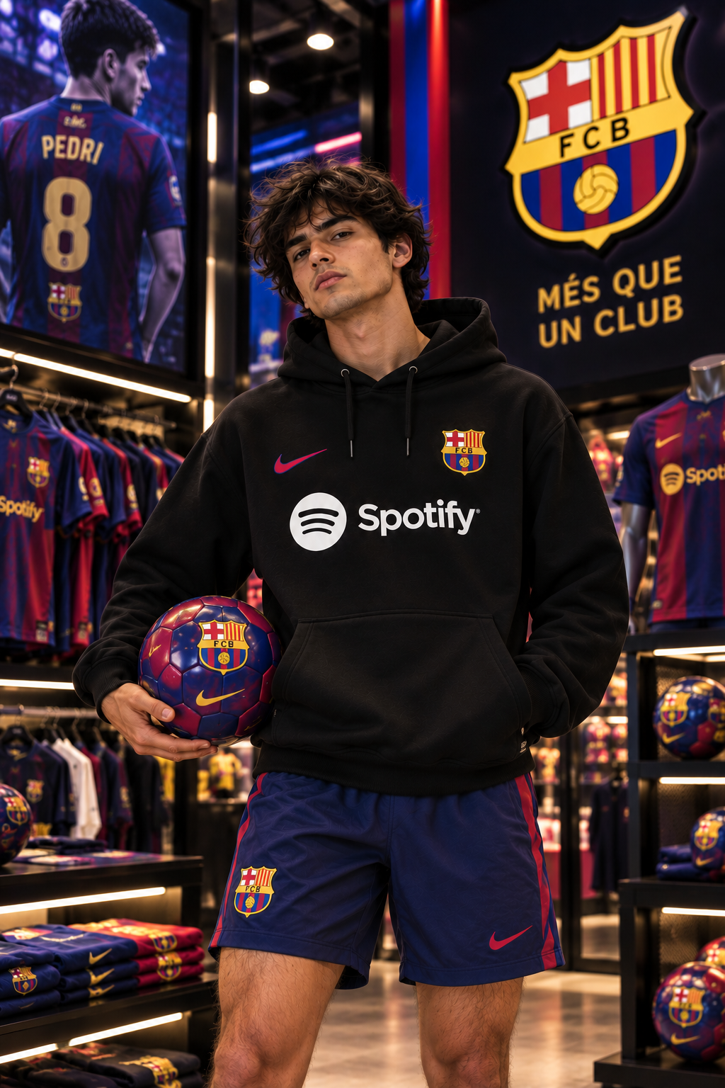 Barcelona Black Football Hoodie