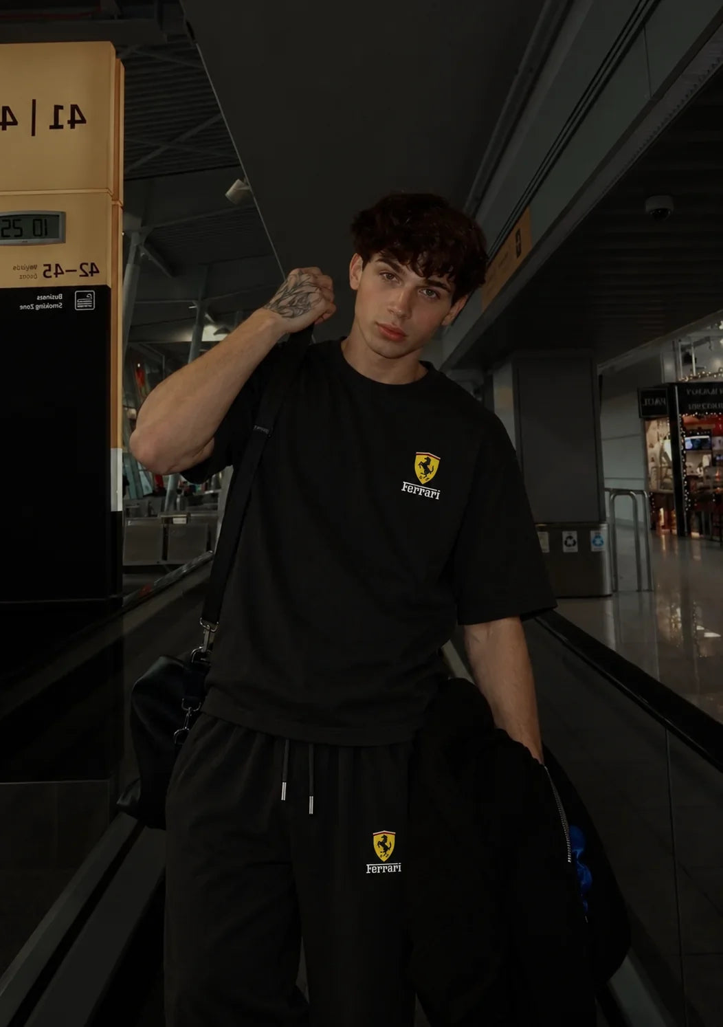 Ferrari Racing Black Tracksuit Set
