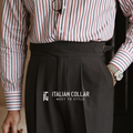 Black Italian Exotic Gurkha Pants By Italian Collar