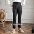Black Detachable Buckle Gurkha Pants By Italian Collar