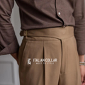 Brown Italian Exotic Gurkha Pants By Italian Collar