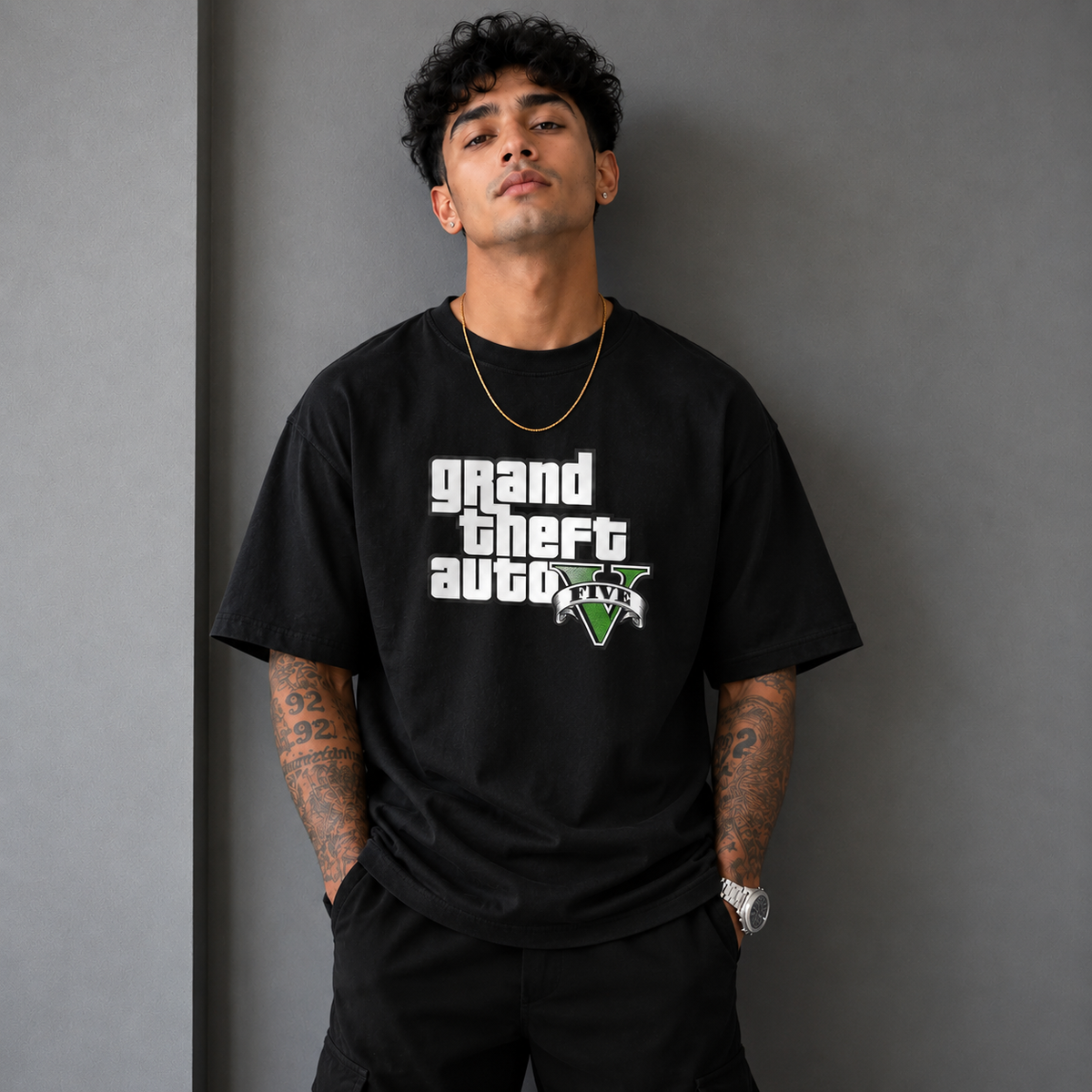 Grand Theft Auto Inspired Graphic Oversized T-Shirt