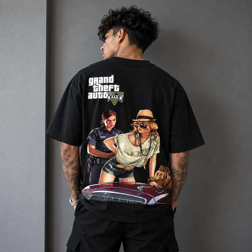 Grand Theft Auto Inspired Graphic Oversized T-Shirt