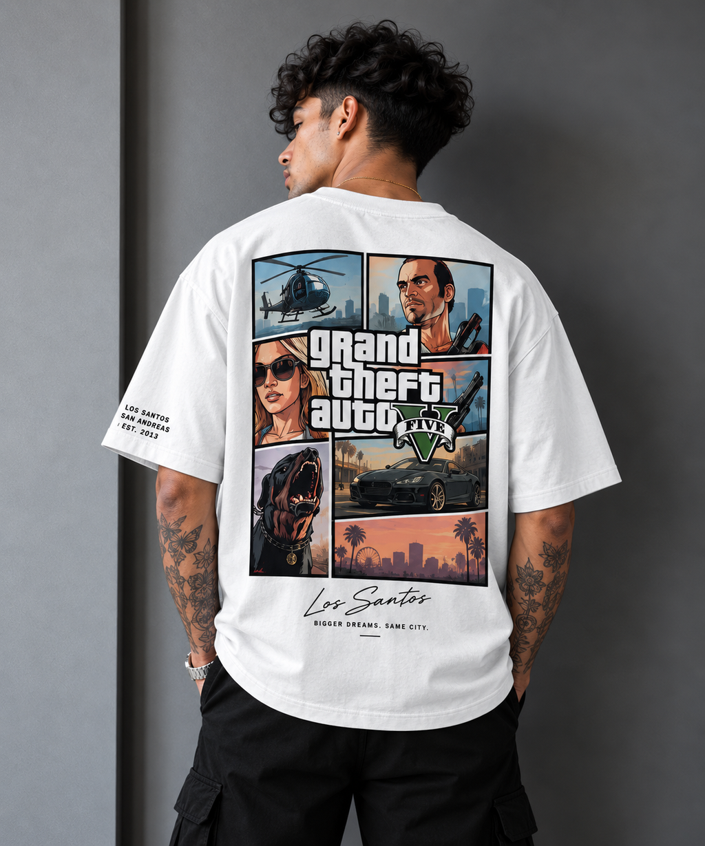 Los Santos Vintage Graphic Oversized T-Shirt