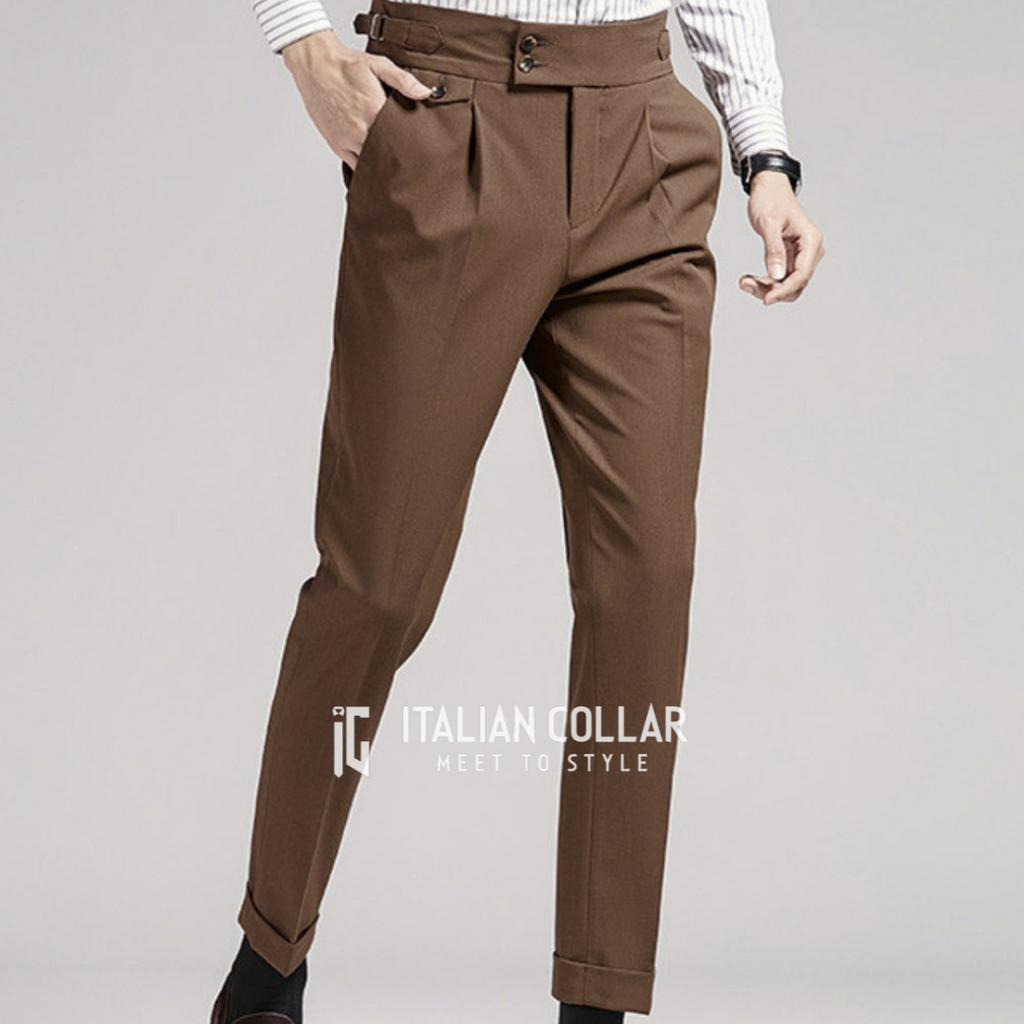Coffee Flap Signature Gurkha Pants By Italian Collar