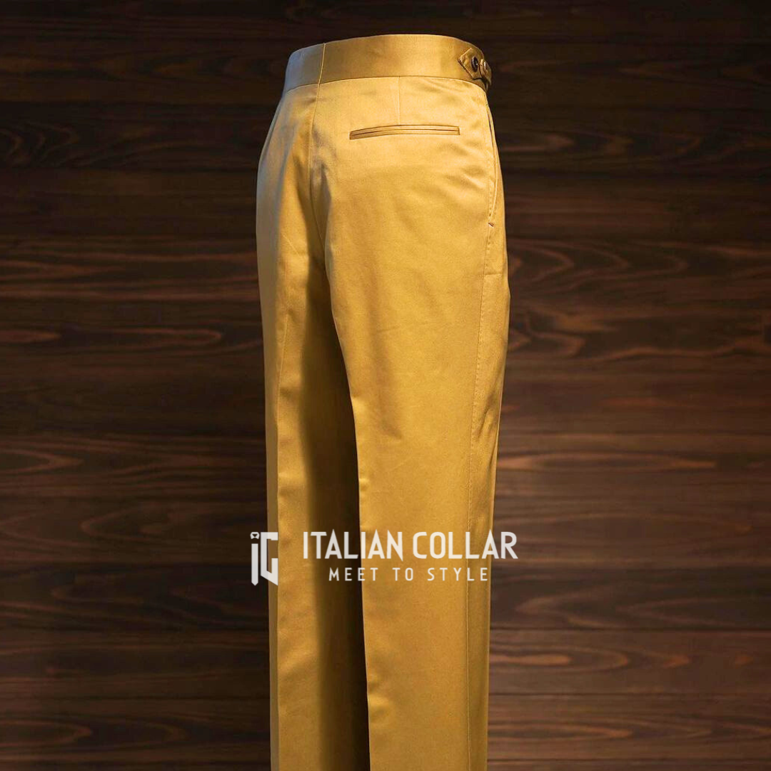 Khaki Ring Belt Gurkha Trousers By Italian Collar