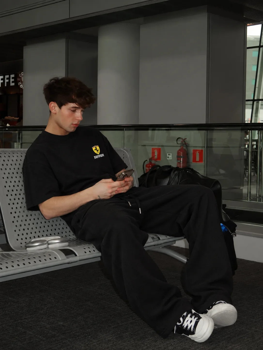 Ferrari Racing Black Tracksuit Set