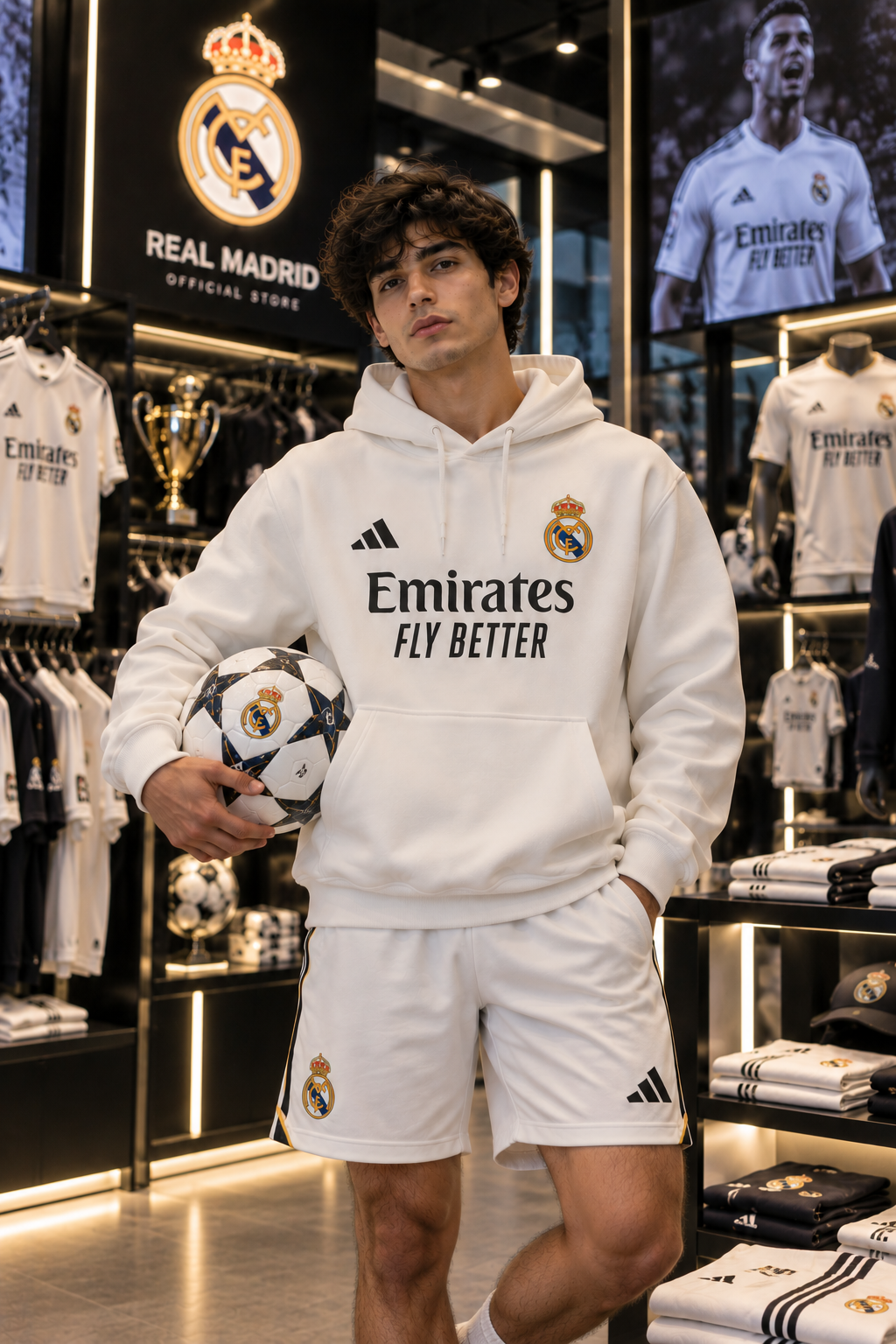 Madrid White Football Hoodie