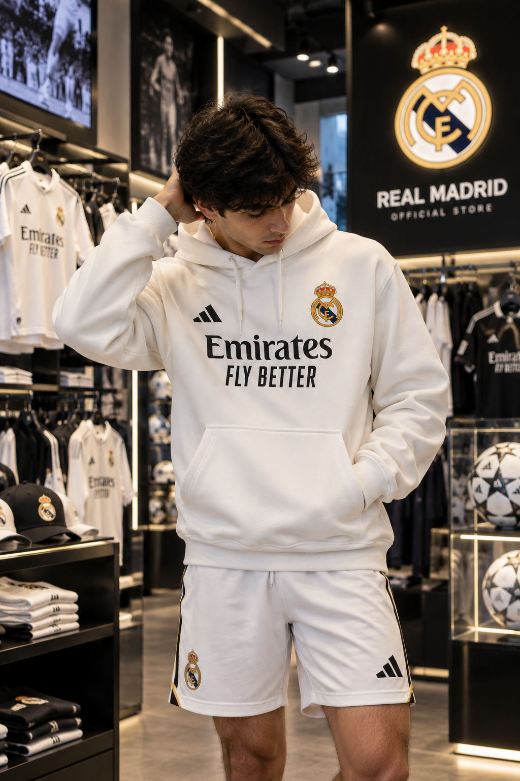Madrid White Football Hoodie