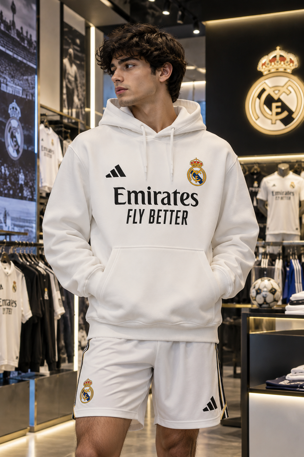 Madrid White Football Hoodie