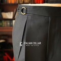 Black Ring Belt Gurkha Trousers By Italian Collar