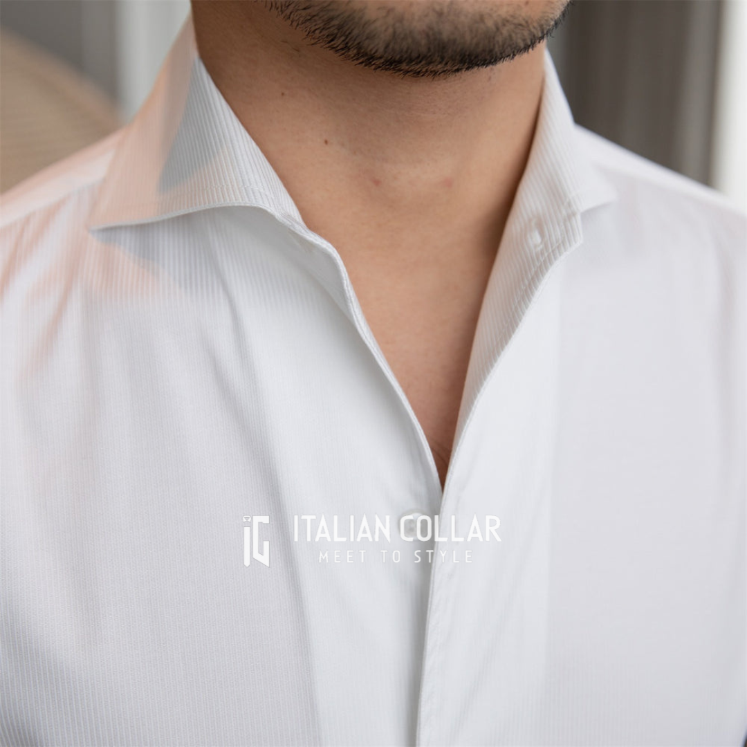 White Old Money Down Button Shirts By Italian Collar