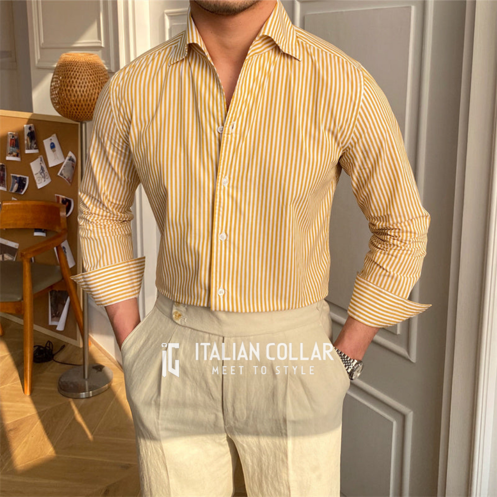 YellowStripedShirtsByItalianCo