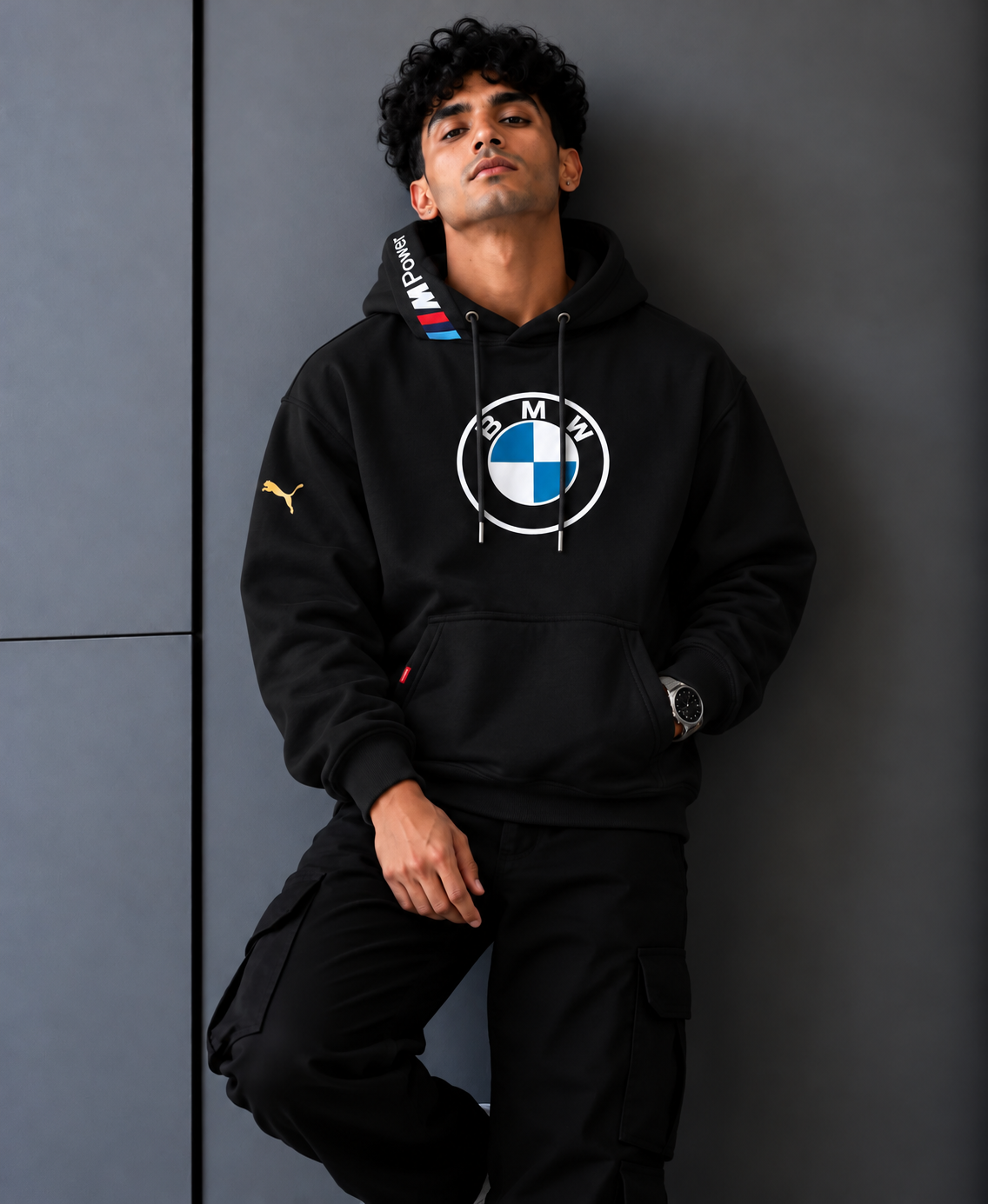 BMW M Power Logo Black Motorsport Hoodie