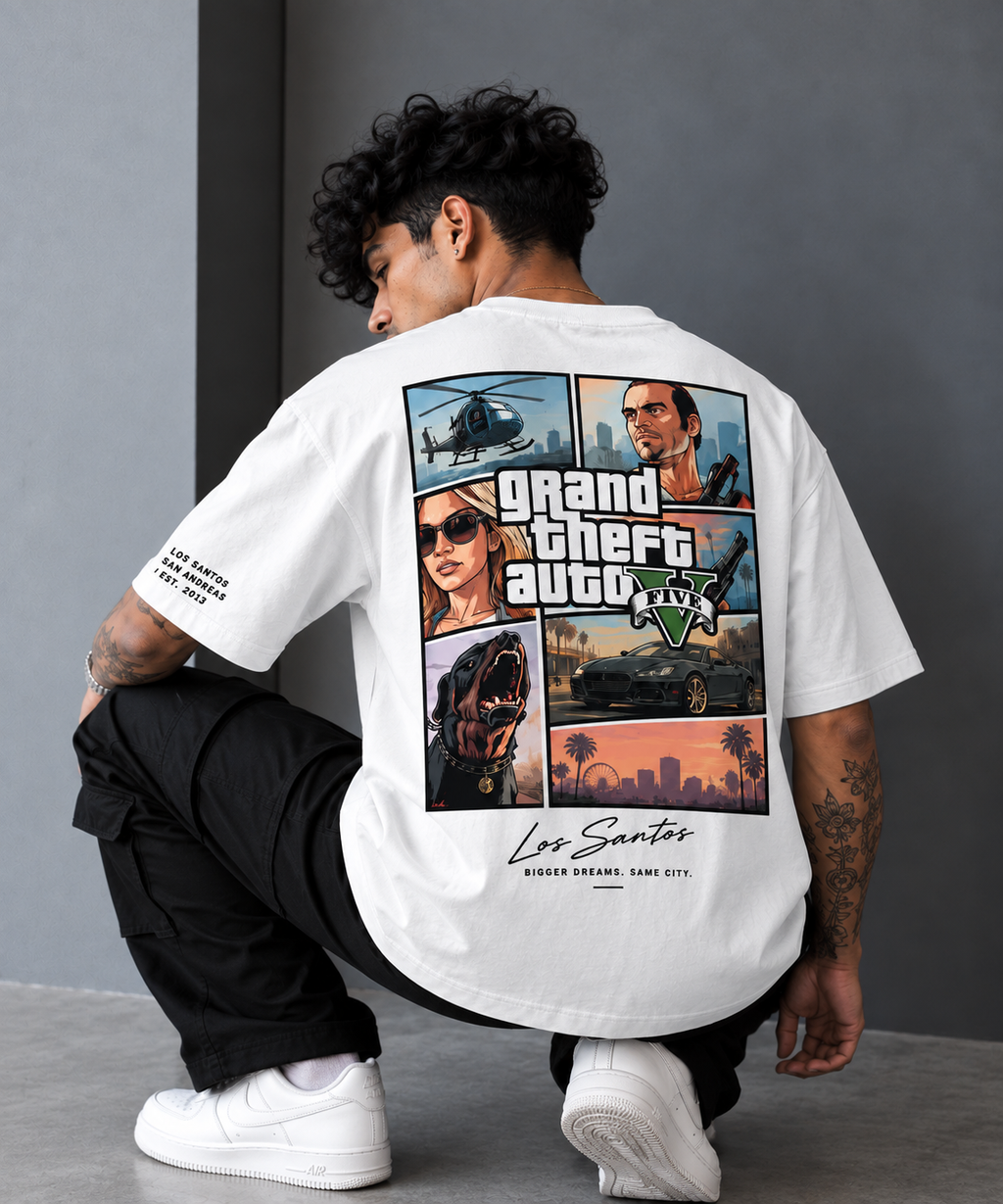Los Santos Vintage Graphic Oversized T-Shirt