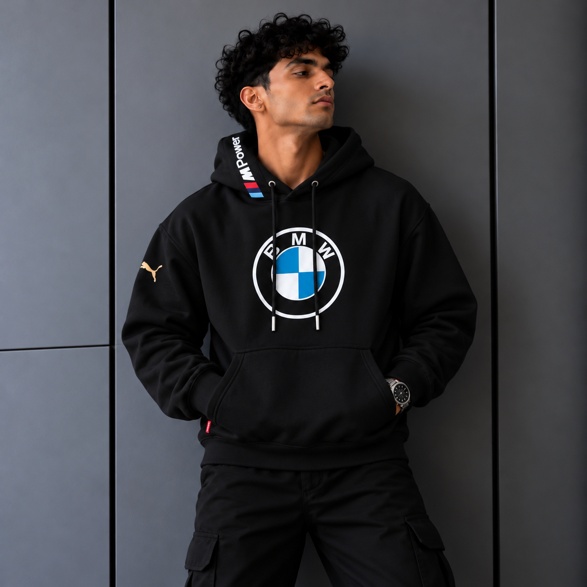 BMW M Power Logo Black Motorsport Hoodie